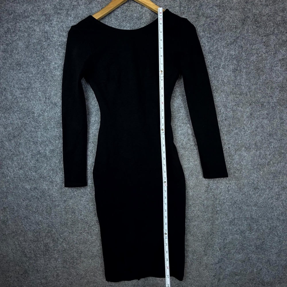 Lulus Va Va Voom Backless Bodycon Dress Womens XS Black LBD Deep V‎ Plunge Back - Picture 5 of 7